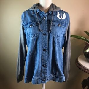 Star Wars Jedi Denim Jacket Hoodie Women's XL